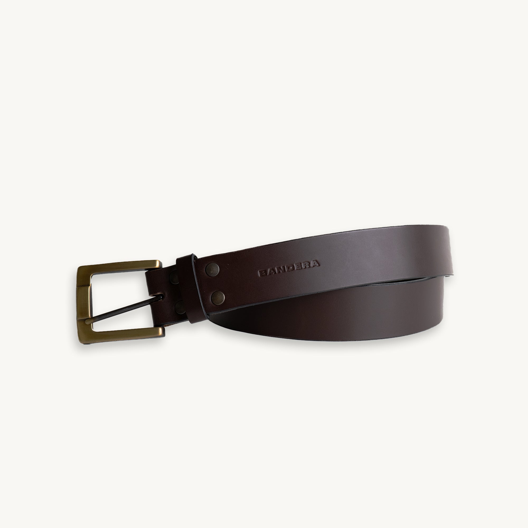 Vegetable-Tanned Leather Belt - Dark Brown